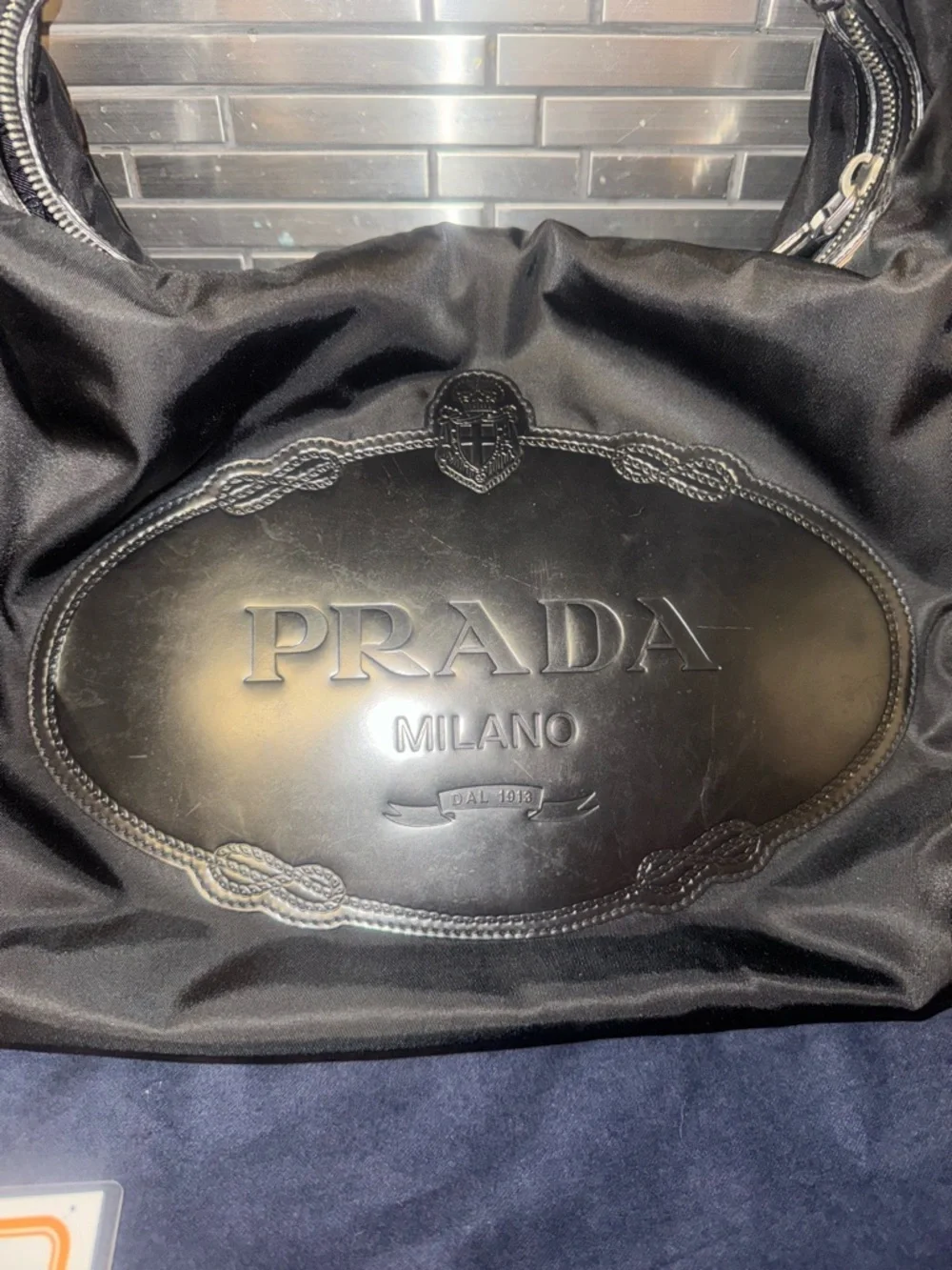 Prada Black Nylon Tote with Leather Logo Plaque - Picture 3 of 13